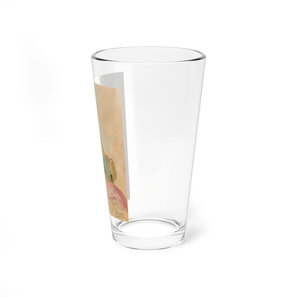 Pink and Pearls (Magazine Illustration) Pint Glass 16oz-Go Mug Yourself