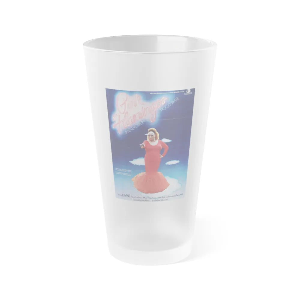 PINK FLAMINGOS 1972 Movie Poster - Frosted Pint Glass 16oz-16oz-Frosted-Go Mug Yourself