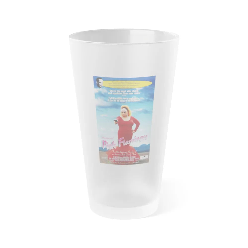 PINK FLAMINGOS (RE-RELEASE) 1972 Movie Poster - Frosted Pint Glass 16oz-16oz-Frosted-Go Mug Yourself