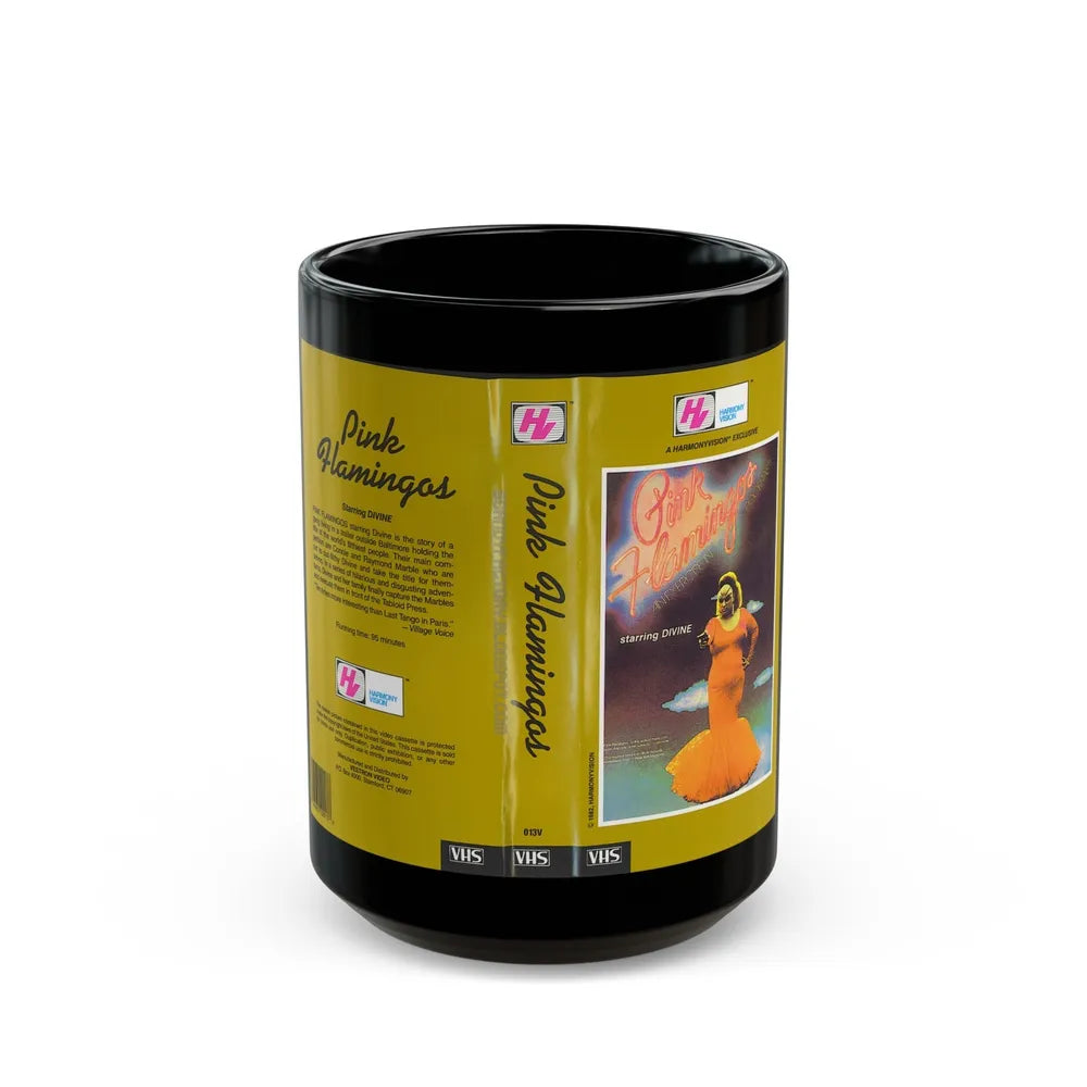 PINK FLAMINGOS (VHS COVER) - Black Coffee Mug-15oz-Go Mug Yourself