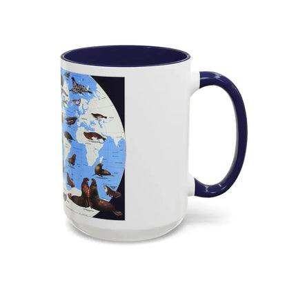 Pinnipeds Around the World (1987) (Map) Accent Coffee Mug - Go Mug Yourself