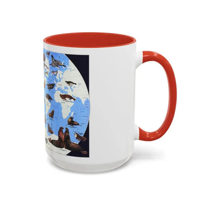 Pinnipeds Around the World (1987) (Map) Accent Coffee Mug - Go Mug Yourself