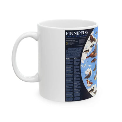 Pinnipeds Around the World (1987) (Map) White Coffee Mug-Go Mug Yourself