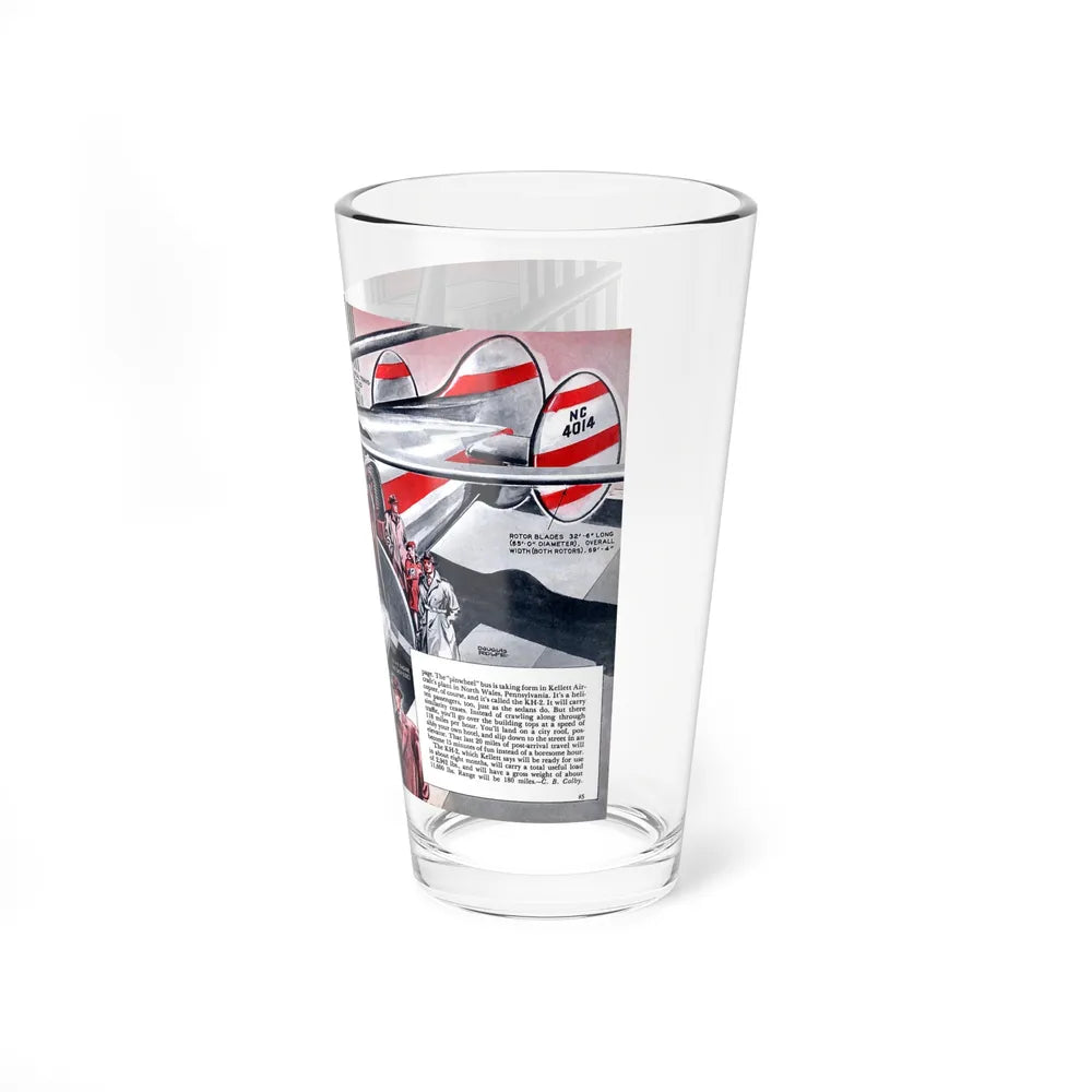 Pinwheel bus, 1947 (Magazine Illustration) Pint Glass 16oz-Go Mug Yourself