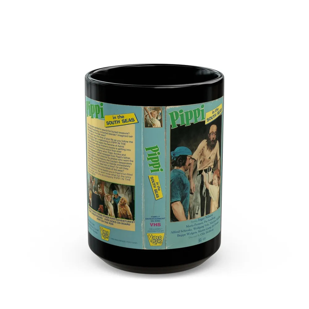 PIPPI IN THE SOUTH SEAS VIDEO GEMS (VHS COVER) - Black Coffee Mug-15oz-Go Mug Yourself