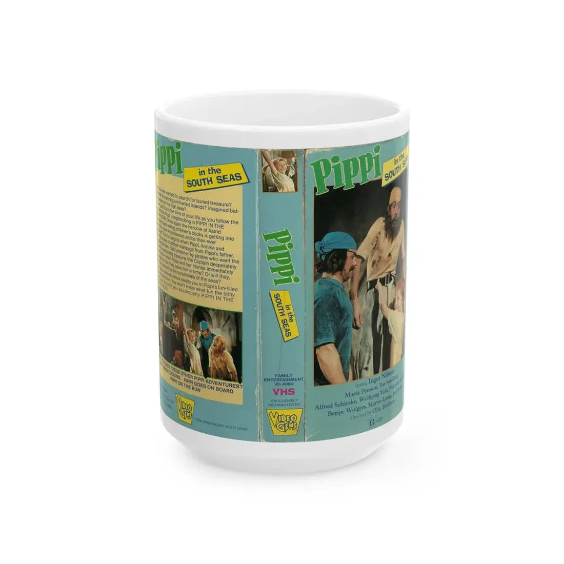 PIPPI IN THE SOUTH SEAS VIDEO GEMS (VHS COVER) - White Coffee Mug 15oz - Go Mug Yourself