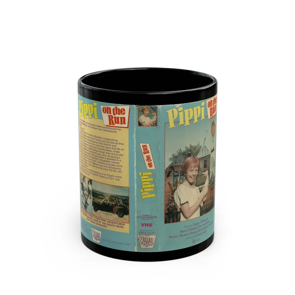 PIPPI ON THE RUN PIPPI LONGSTOCKING (VHS COVER) - Black Coffee Mug-11oz-Go Mug Yourself