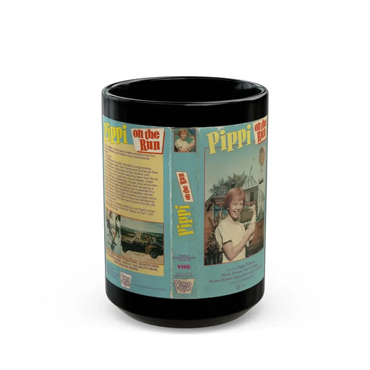 PIPPI ON THE RUN PIPPI LONGSTOCKING (VHS COVER) - Black Coffee Mug 15oz - Go Mug Yourself