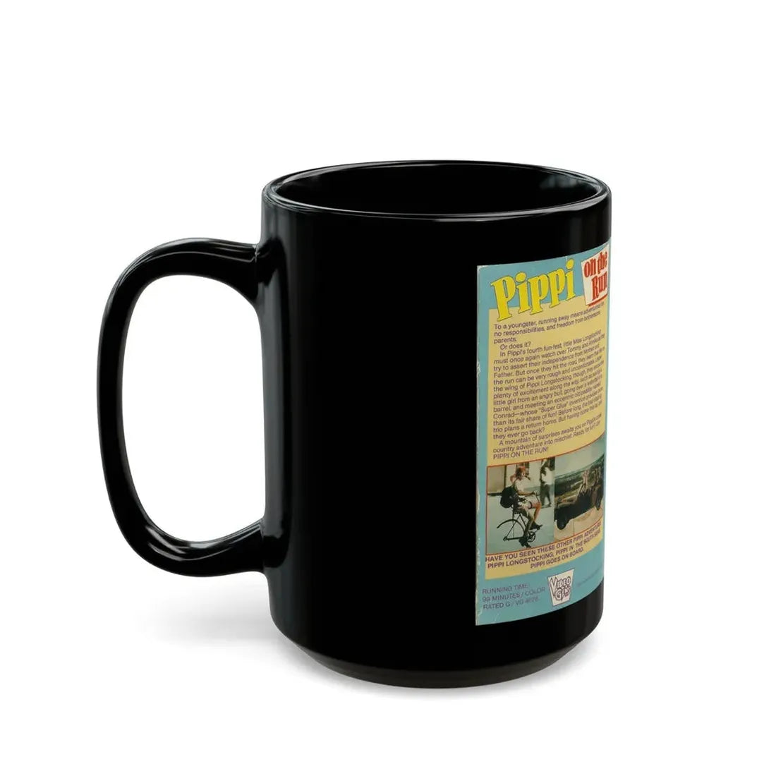 PIPPI ON THE RUN PIPPI LONGSTOCKING (VHS COVER) - Black Coffee Mug - Go Mug Yourself