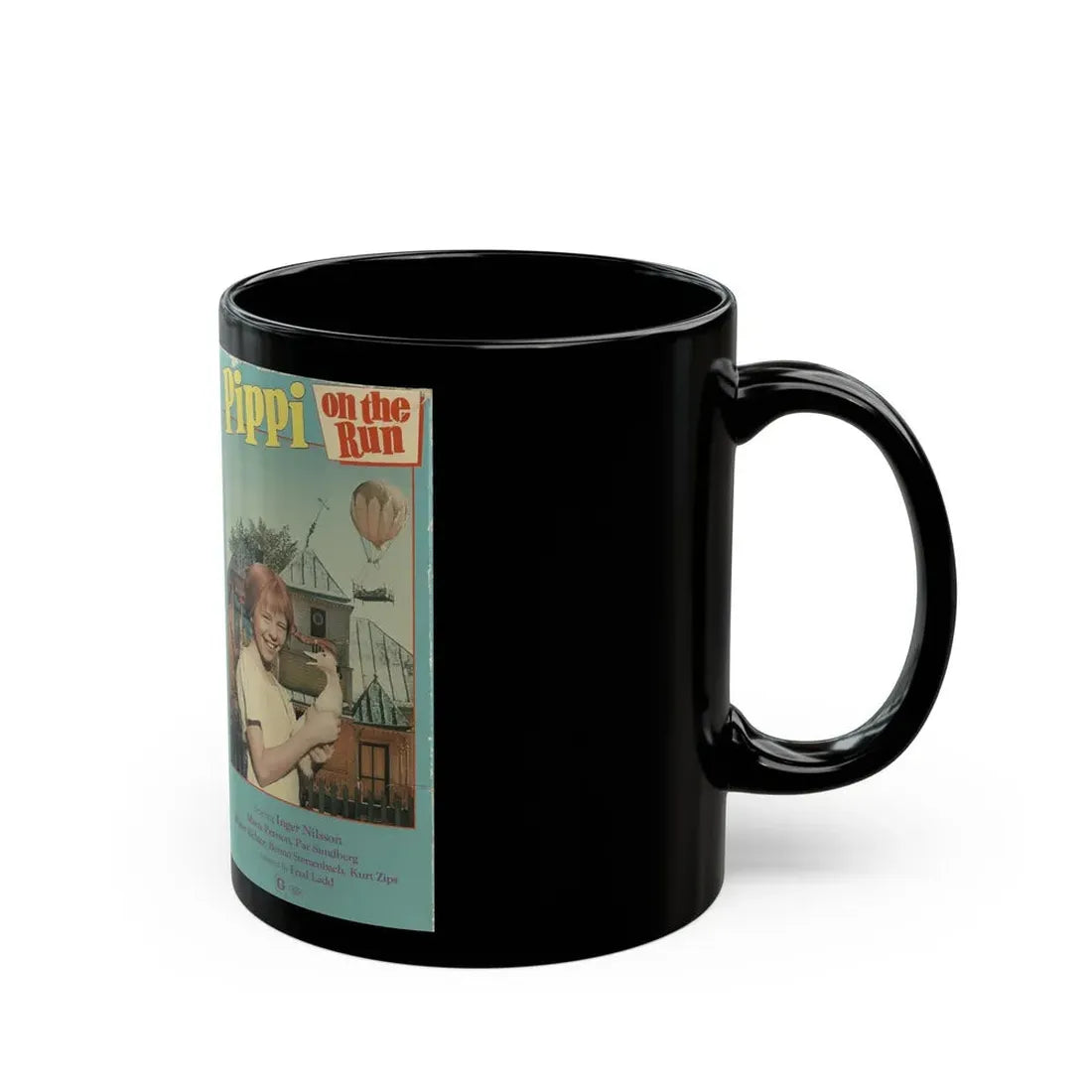 PIPPI ON THE RUN PIPPI LONGSTOCKING (VHS COVER) - Black Coffee Mug - Go Mug Yourself