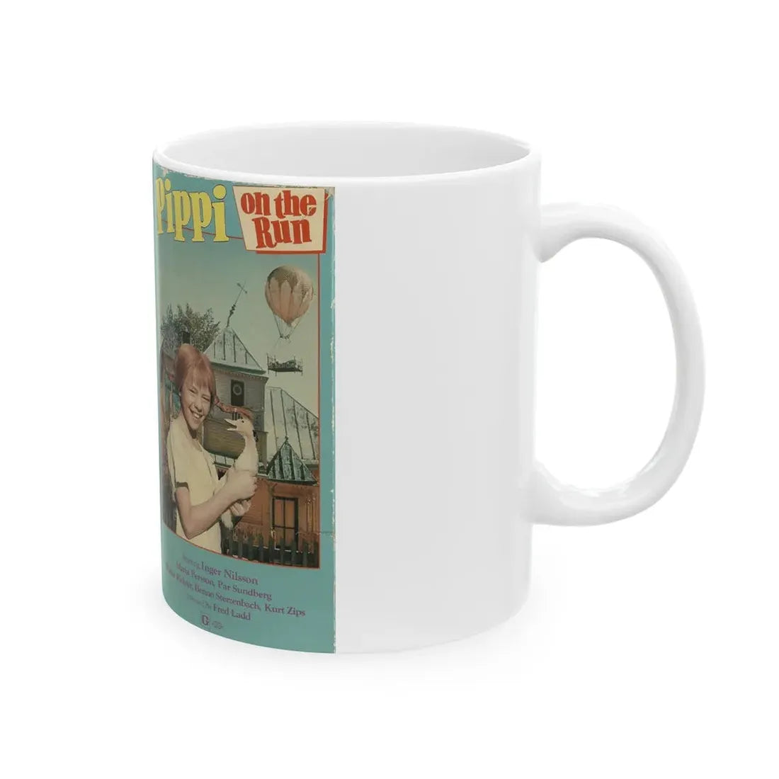 PIPPI ON THE RUN PIPPI LONGSTOCKING (VHS COVER) - White Coffee Mug - Go Mug Yourself