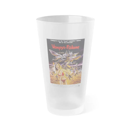 PIRANHA 2 (DANISH) 1981 Movie Poster - Frosted Pint Glass 16oz 16oz Frosted - Go Mug Yourself