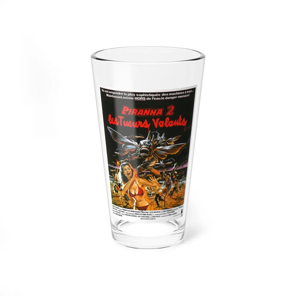 PIRANHA II (FRENCH) 1981 Movie Poster - Pint Glass 16oz-16oz-Go Mug Yourself