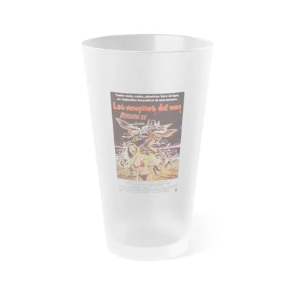 PIRANHA II (SPANISH) 1981 Movie Poster - Frosted Pint Glass 16oz 16oz Frosted - Go Mug Yourself