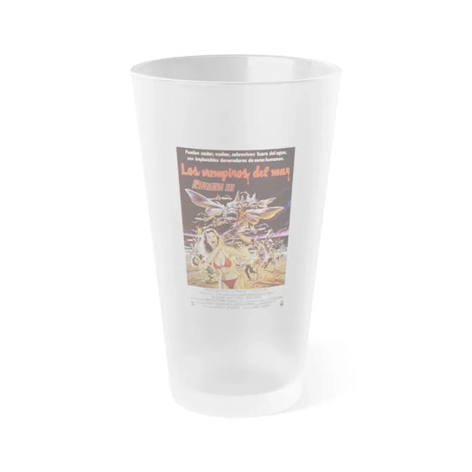 PIRANHA II (SPANISH) 1981 Movie Poster - Frosted Pint Glass 16oz 16oz Frosted - Go Mug Yourself