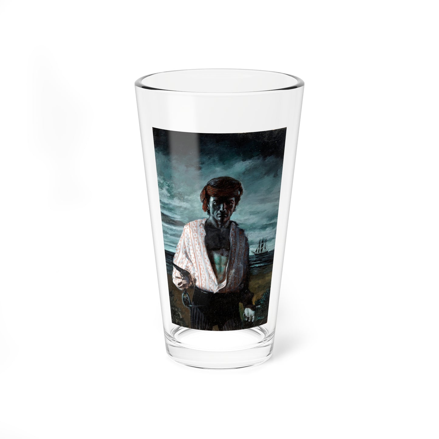 Pirate, Painted Illustration (c. 1960s) (Magazine Illustration) Pint Glass 16oz-16oz-Go Mug Yourself