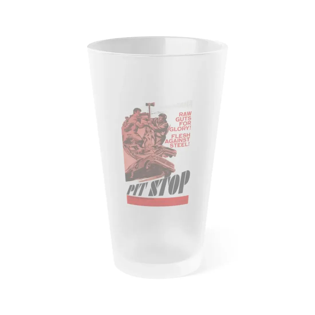 PIT STOP 1969 Movie Poster - Frosted Pint Glass 16oz 16oz Frosted - Go Mug Yourself