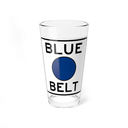 Pittsburgh PA Blue Belt shield (Pennsylvania) (Road Sign) Pint Glass 16oz 16oz - Go Mug Yourself