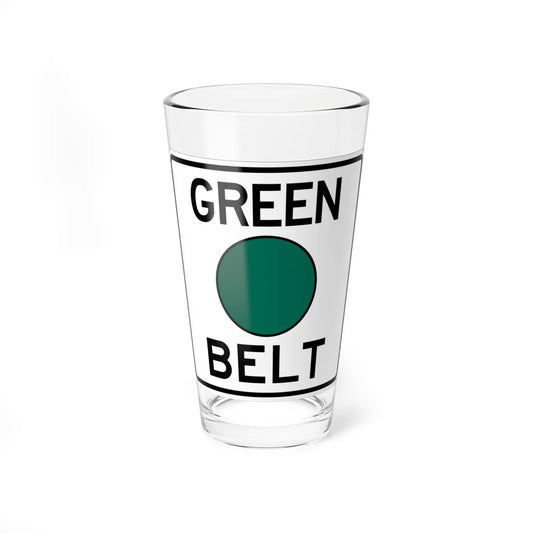 Pittsburgh PA Green Belt shield (Pennsylvania) (Road Sign) Pint Glass 16oz 16oz - Go Mug Yourself