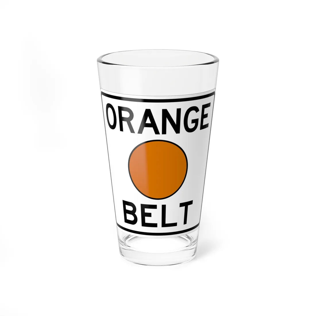 Pittsburgh PA Orange Belt shield (Pennsylvania) (Road Sign) Pint Glass 16oz 16oz - Go Mug Yourself