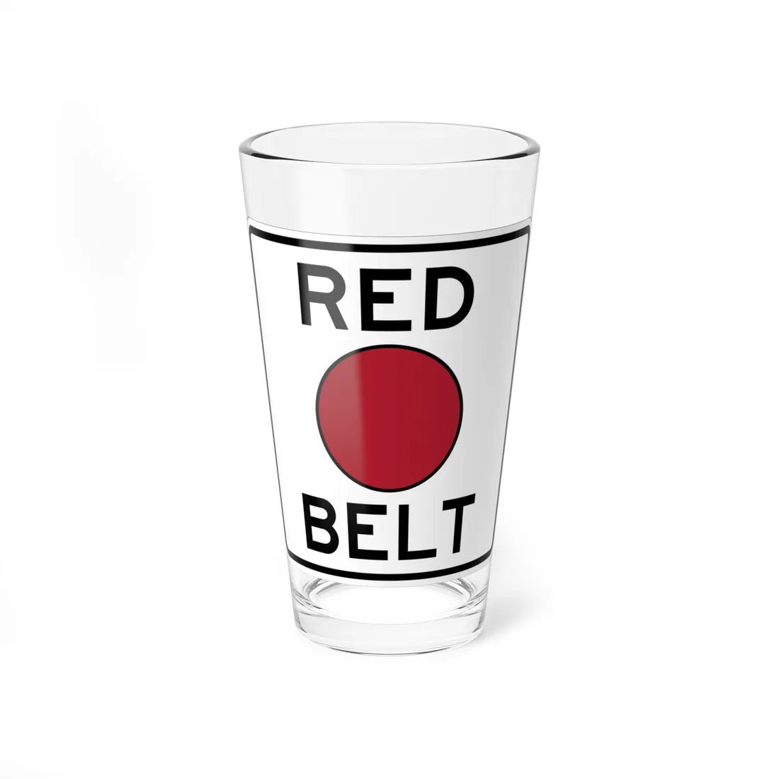 Pittsburgh PA Red Belt shield (Pennsylvania) (Road Sign) Pint Glass 16oz 16oz - Go Mug Yourself