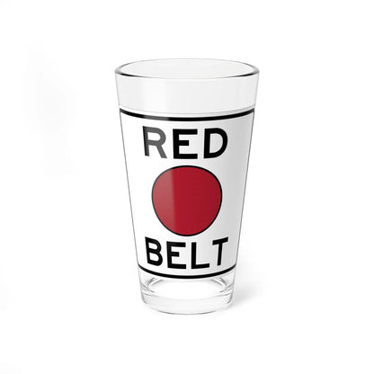 Pittsburgh PA Red Belt shield (Pennsylvania) (Road Sign) Pint Glass 16oz 16oz - Go Mug Yourself