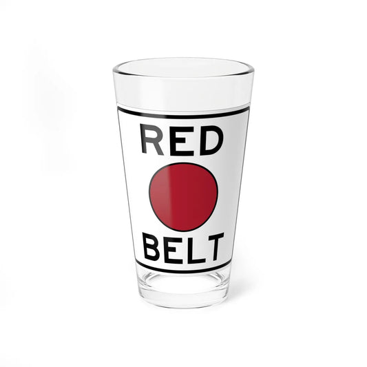 Pittsburgh PA Red Belt shield (Pennsylvania) (Road Sign) Pint Glass 16oz 16oz - Go Mug Yourself