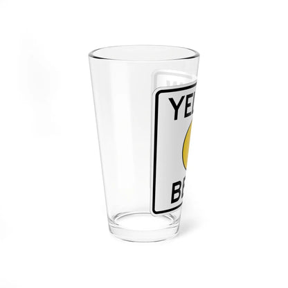 Pittsburgh PA Yellow Belt shield (Pennsylvania) (Road Sign) Pint Glass 16oz - Go Mug Yourself