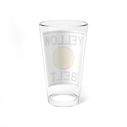 Pittsburgh PA Yellow Belt shield (Pennsylvania) (Road Sign) Pint Glass 16oz - Go Mug Yourself