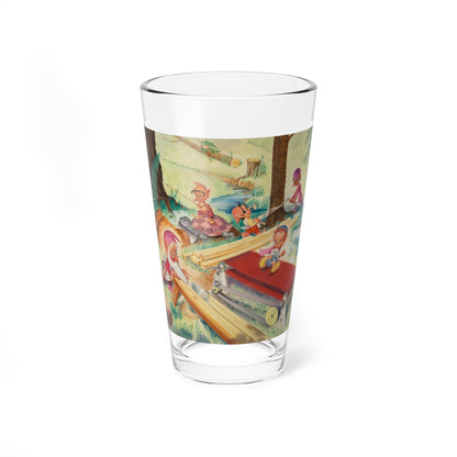 Pixie Construction, probable calender illustration, 1951 (Magazine Illustration) Pint Glass 16oz-16oz-Go Mug Yourself