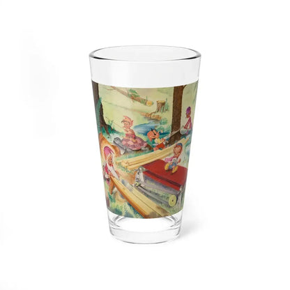 Pixie Construction, probable calender illustration, 1951 (Magazine Illustration) Pint Glass 16oz 16oz - Go Mug Yourself