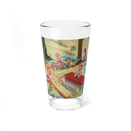 Pixie Construction, probable calender illustration, 1951 (Magazine Illustration) Pint Glass 16oz 16oz - Go Mug Yourself