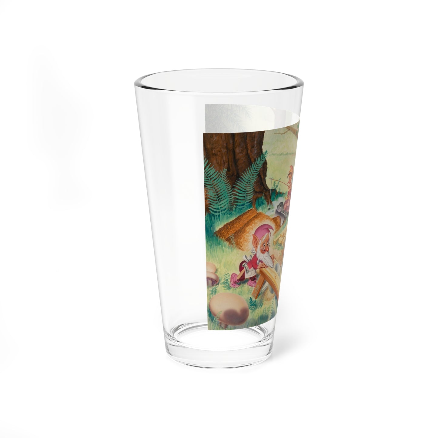 Pixie Construction, probable calender illustration, 1951 (Magazine Illustration) Pint Glass 16oz-Go Mug Yourself