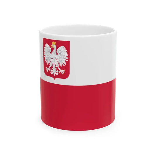 PL Ensign Yacht Klub Polski (Poland) White Coffee Mug 11oz - Go Mug Yourself