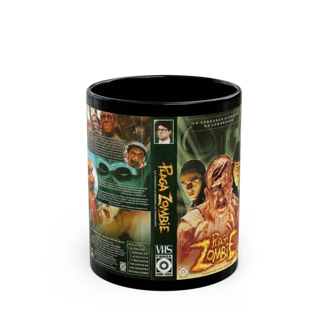 PLAGA ZOMBIE FARSA HOME VIDEO (VHS COVER) - Black Coffee Mug 11oz - Go Mug Yourself