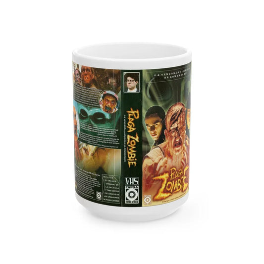 PLAGA ZOMBIE FARSA HOME VIDEO (VHS COVER) - White Coffee Mug-15oz-Go Mug Yourself