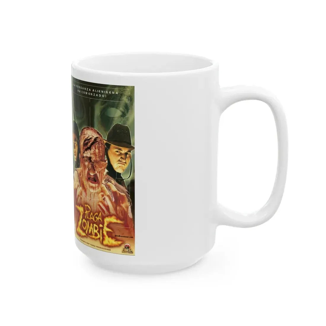 PLAGA ZOMBIE FARSA HOME VIDEO (VHS COVER) - White Coffee Mug - Go Mug Yourself