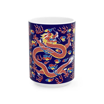 Plain Blue Banner (China) White Coffee Mug 15oz - Go Mug Yourself