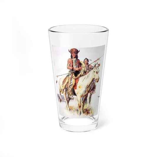 Plains Indians, The Saturday Evening Post Cover, March 3, 1934 (Magazine Illustration) Pint Glass 16oz 16oz - Go Mug Yourself
