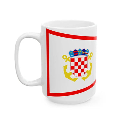 Plamenac najstarijeg zapovjednika ratnog broda (Croatia) White Coffee Mug - Go Mug Yourself