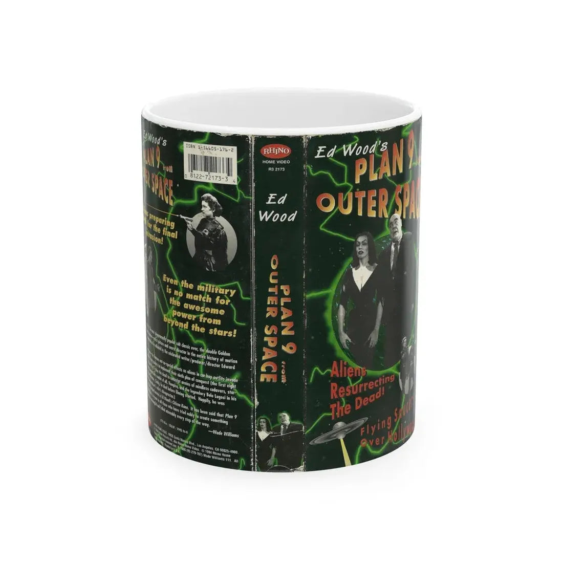 PLAN 9 FROM OUTER SPACE ED WOOD (VHS COVER) - White Coffee Mug 11oz - Go Mug Yourself