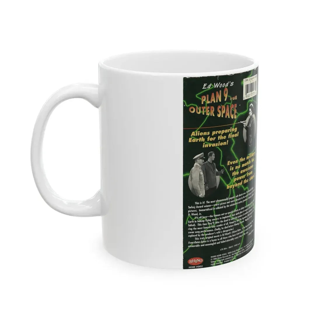 PLAN 9 FROM OUTER SPACE ED WOOD (VHS COVER) - White Coffee Mug - Go Mug Yourself