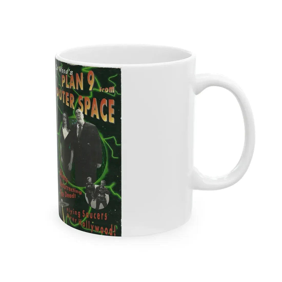 PLAN 9 FROM OUTER SPACE ED WOOD (VHS COVER) - White Coffee Mug - Go Mug Yourself