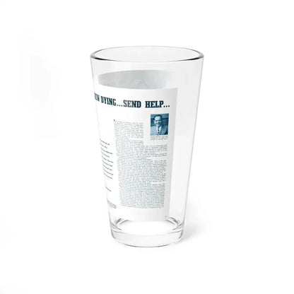 Plane Down Crew Dying Send Help, For Men Only, May 1960 (Magazine Illustration) Pint Glass 16oz - Go Mug Yourself