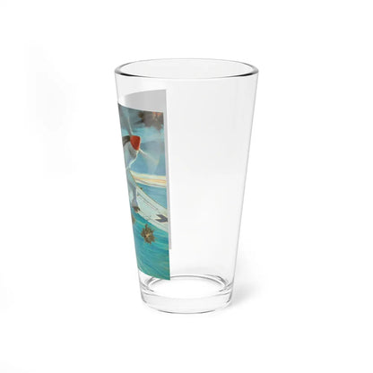 Plane in Flight (Magazine Illustration) Pint Glass 16oz-Go Mug Yourself