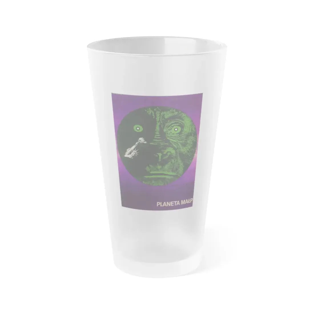 PLANET OF THE APES (POLISH) 1968 Movie Poster - Frosted Pint Glass 16oz 16oz Frosted - Go Mug Yourself