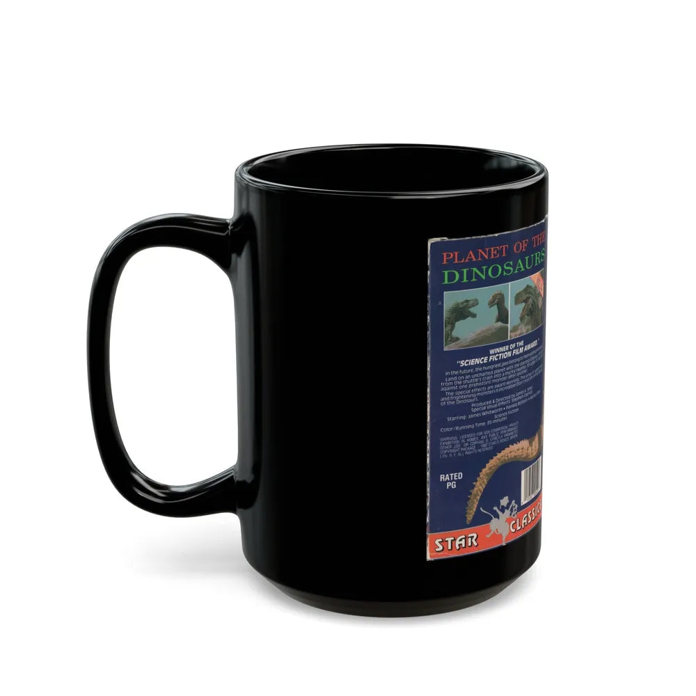 PLANET OF THE DINOSAURS (VHS COVER) - Black Coffee Mug-Go Mug Yourself