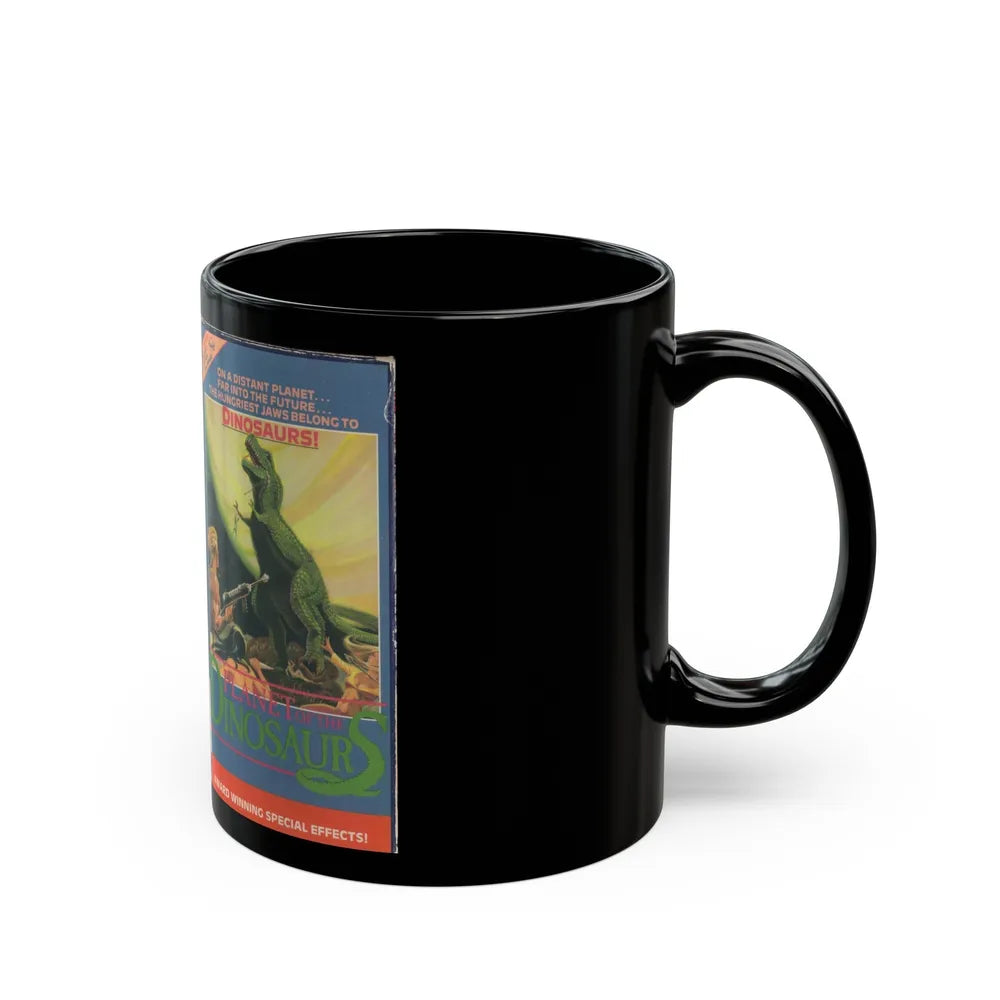 PLANET OF THE DINOSAURS (VHS COVER) - Black Coffee Mug-Go Mug Yourself