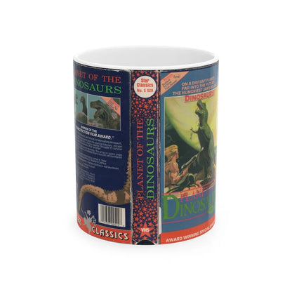 PLANET OF THE DINOSAURS (VHS COVER) - White Coffee Mug-11oz-Go Mug Yourself