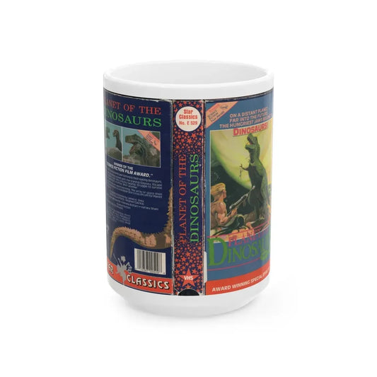 PLANET OF THE DINOSAURS (VHS COVER) - White Coffee Mug 15oz - Go Mug Yourself